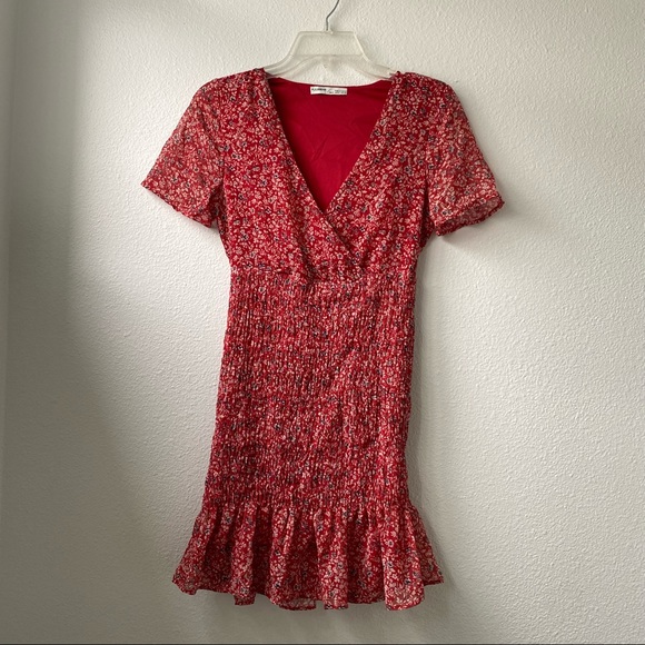 pull and bear red floral dress Y Pull & Bear Red Bohemian Floral Daisy